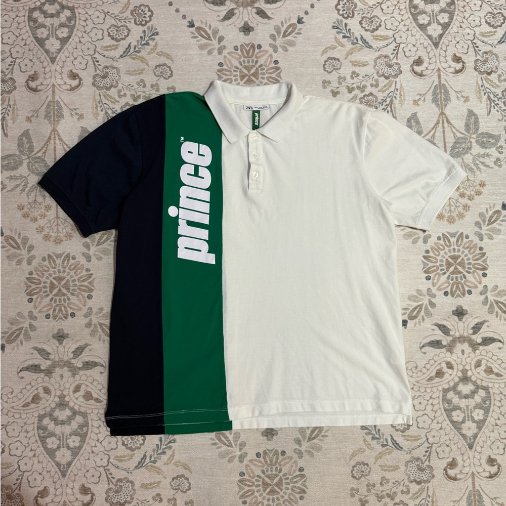Zara x Prince Tennis Polo Rugby Colorblock Green